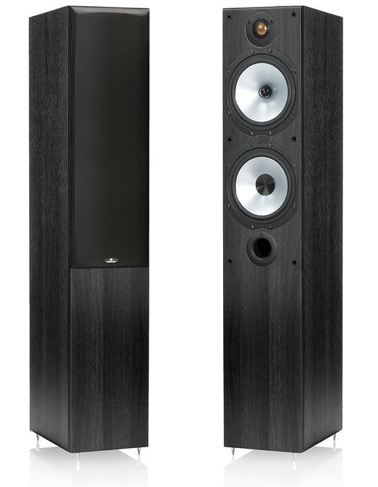 Monitor Audio MR4 Floorstanding Speaker, Pair (Black Oak Vinyl Wrap)