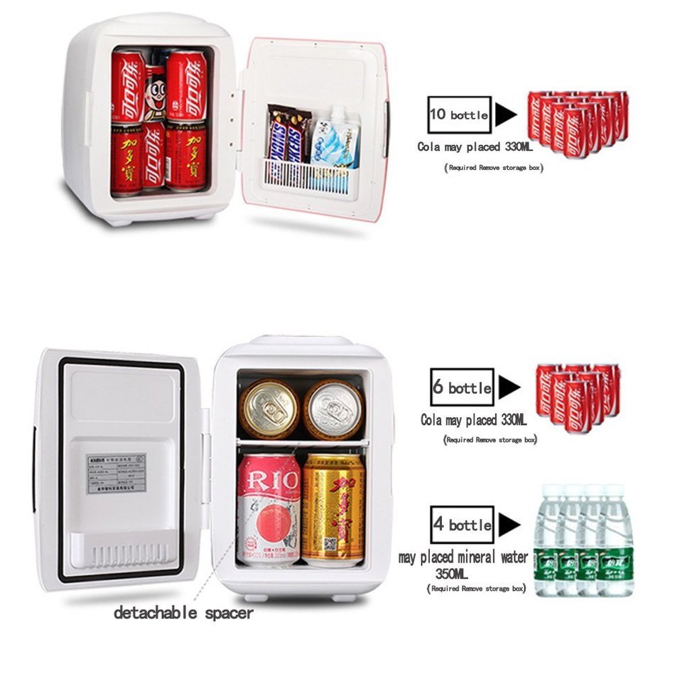RUIMI 4L Mini Fridge Portable refrigerator Cooler and Warmer Compact Single Door Car, RV or Boat also for Home... N4