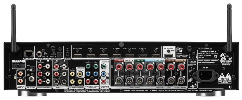 Marantz NR1606 7.2 Channel Network AV Surround Receiver with Bluetooth and Wi-Fi N4