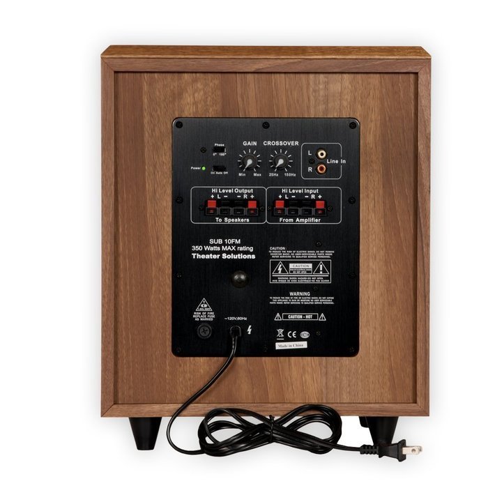 Theater Solutions SUB10FM Front Firing Powered Subwoofer (Mahogany)