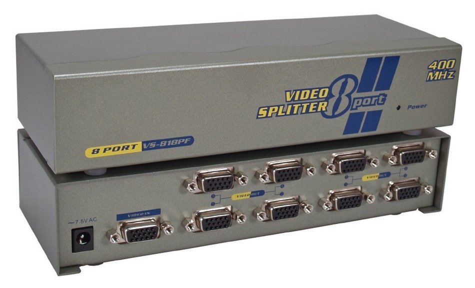 QVS 400MHz 8 Port VGA Video Splitter/Distribution Amplifier