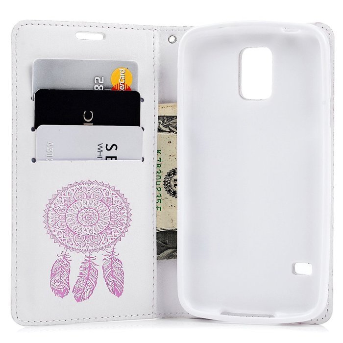 Galaxy S5 Case, YOKIRIN Printed Dream Catcher & Campanula Design [Wrist Strap] Flip Folio... N8