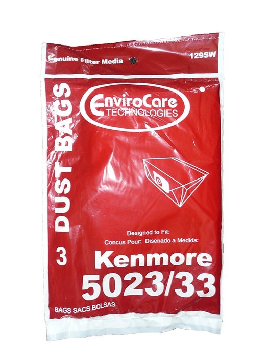 6 Kenmore Sears Allergy Vacuum Bag, Canister Vacuum Cleaners, 5023-5033 Bag Changed to Kenmore Type E for Manufacture... N2