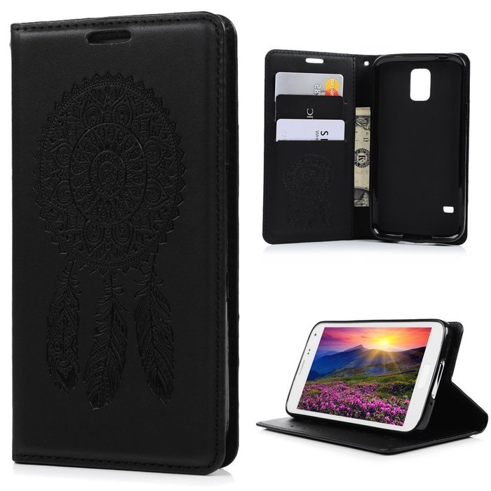 Galaxy S5 Case, YOKIRIN Printed Dream Catcher & Campanula Design [Wrist Strap] Flip Folio... N16