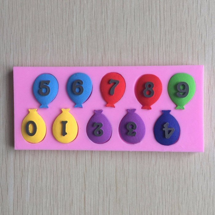 2pcs Balloon Alphabet Letters & Numbers Silicone Fondant Mold Cake Decorating Pastry Gum Pastry Tool Kitchen Tool... N4