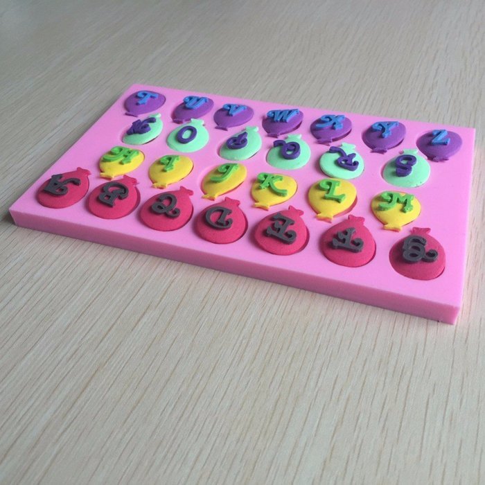 2pcs Balloon Alphabet Letters & Numbers Silicone Fondant Mold Cake Decorating Pastry Gum Pastry Tool Kitchen Tool... N5