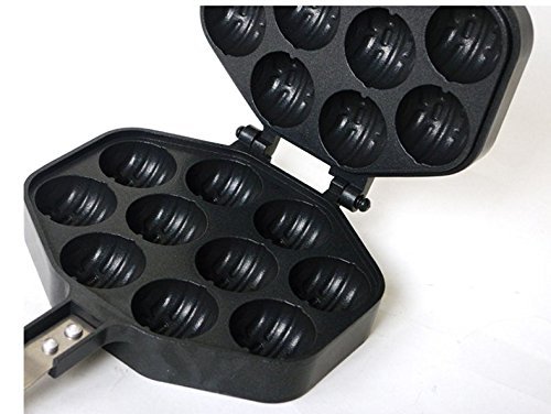NEW Kitchen Taiyaki Walnut Waffle Pan Maker Cast Home Cooking N3