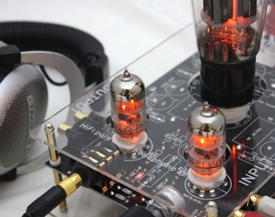 Nobsound Little Bear clear Acrylic Chassis 6N5P+6N3 Pre-AMP Pure Valve SEPP single ended push-pull Tube Headphone... N4