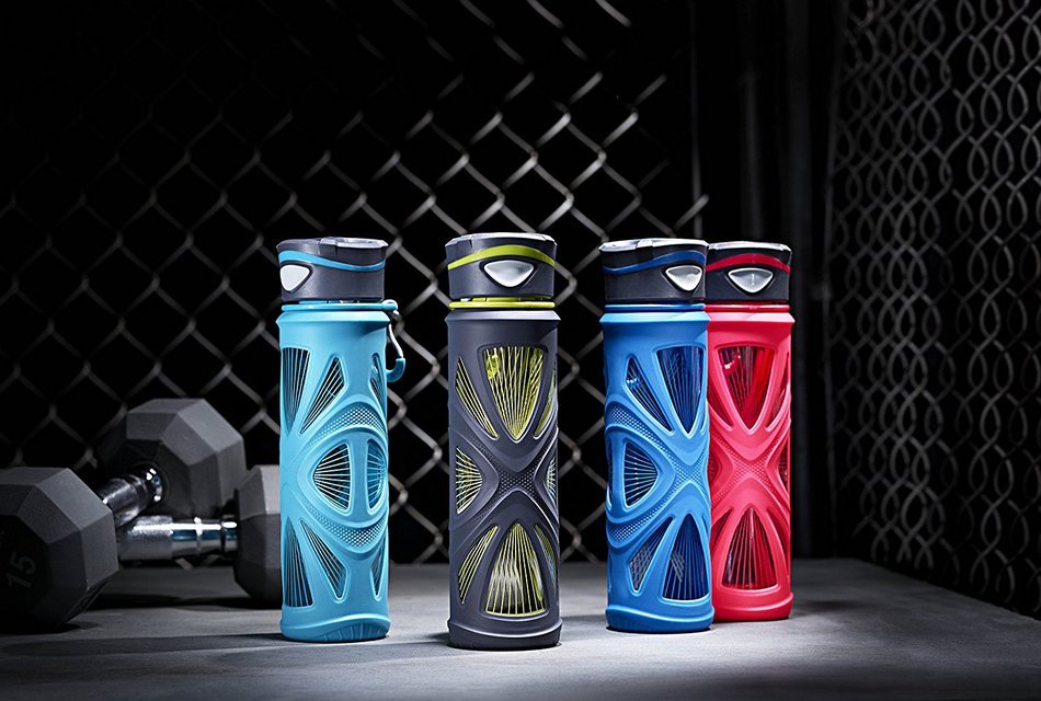 Zulu Core Glass Water Bottle with Quick-Cap Lid N2