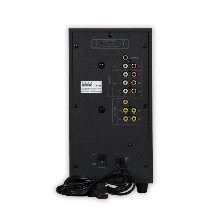 Theater Solutions TS518 Bluetooth Home Theater 5.1 Speaker System with FM Tuner and 5 Extension Cables N3
