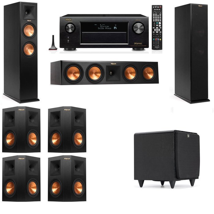 Klipsch RP-260F Tower Speakers-SDS12-7.1-Denon AVR-X3200W