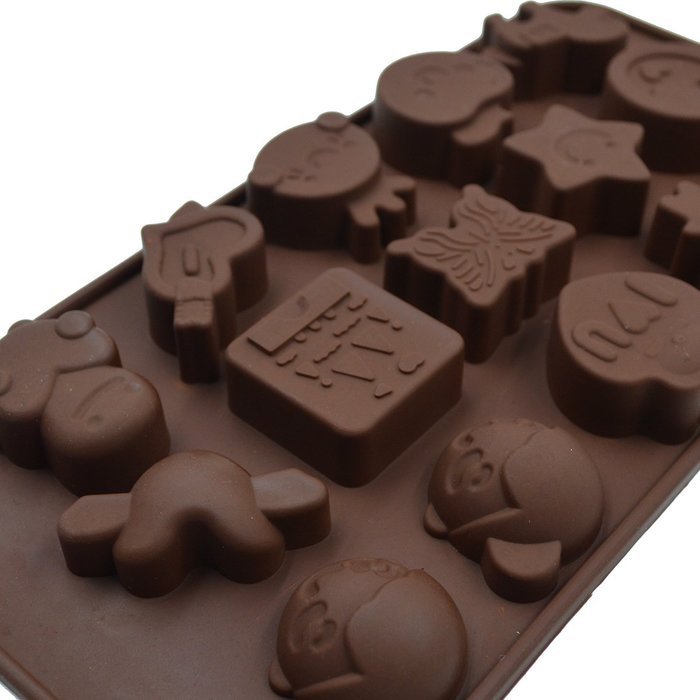Hippih Cartoon Shaped Candy Molds, Chocolate Molds, Soap Molds, Silicone Baking Mold with Star, Happy Face, Robot... N4