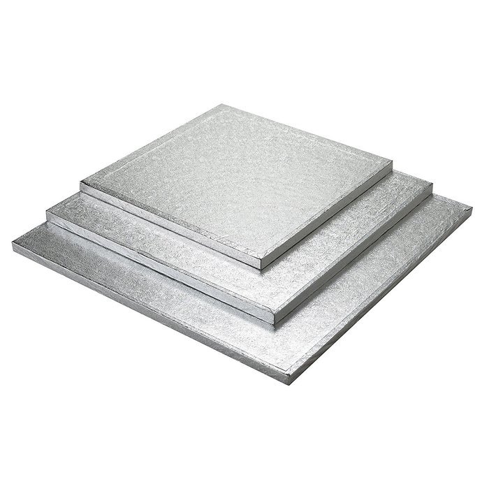 12 Square Silver Cake Presentation Drum by Lakeland