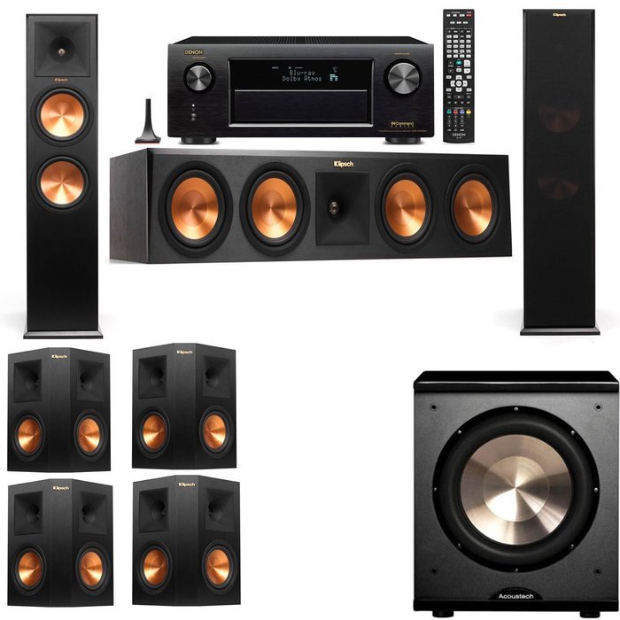 Klipsch RP-280F Tower Speakers-PL-200-7.1-Denon AVR-X4100W