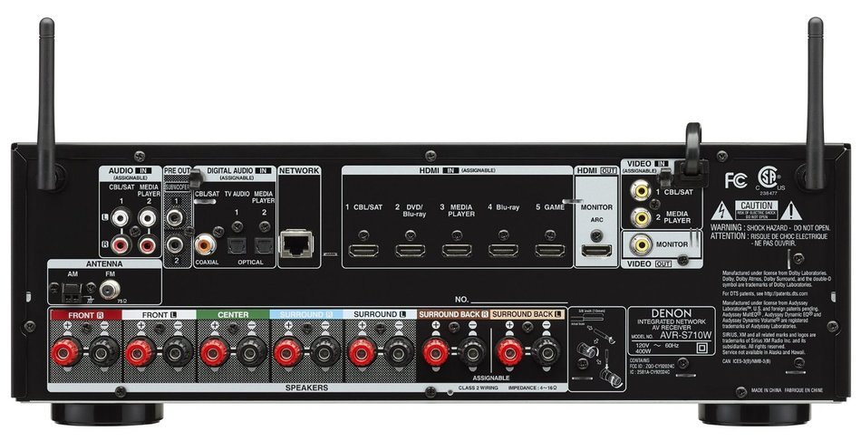 Denon AVR-S710W 7.2 Channel Full 4K Ultra HD AV Receiver with Bluetooth and WIFI N4