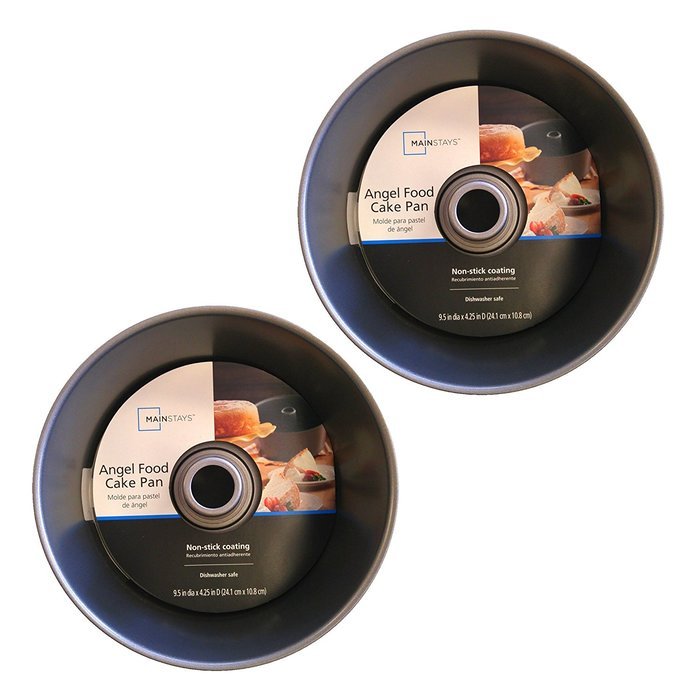 Mainstays Non-Stick Angel Food Cake Pan 9.5" x 4.25" High Quality Carbon Steel (1) N4