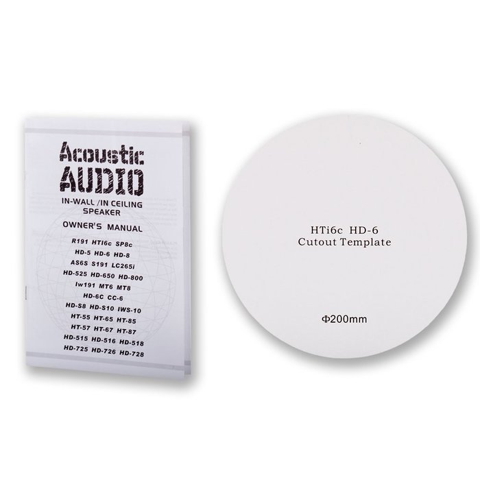 Acoustic Audio HTI6c 6.5-Inch Round 2 Way Speaker (White) N3