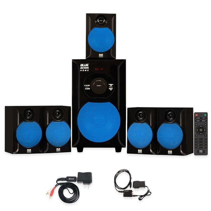 Blue Octave B51 Home Theater 5.1 Powered FM Speaker System with Bluetooth and Optical Input N2