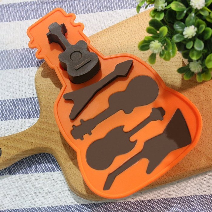 Candy Making Molds, 2PCS YYP [5 Cavity Guitar Shape Mold] Silicone Candy Molds for Home Baking - Reusable Silicone... N2