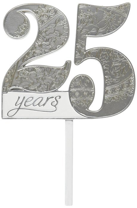 Lillian Rose CT552 25 25th Anniversary Cake Pick, 4-Inch by 3.5-Inch