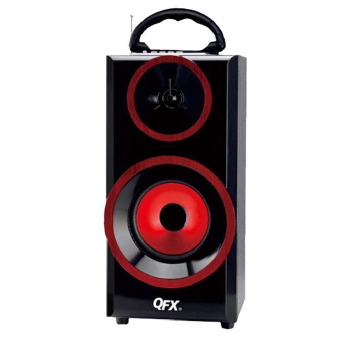 QFX Multimedia Seaker with RM Radio-Red Consumer Electronics