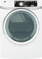 GE GFDS260GFWW 8.1 Cu. Ft. White Stackable With Steam Cycle Gas Front Load Dryer