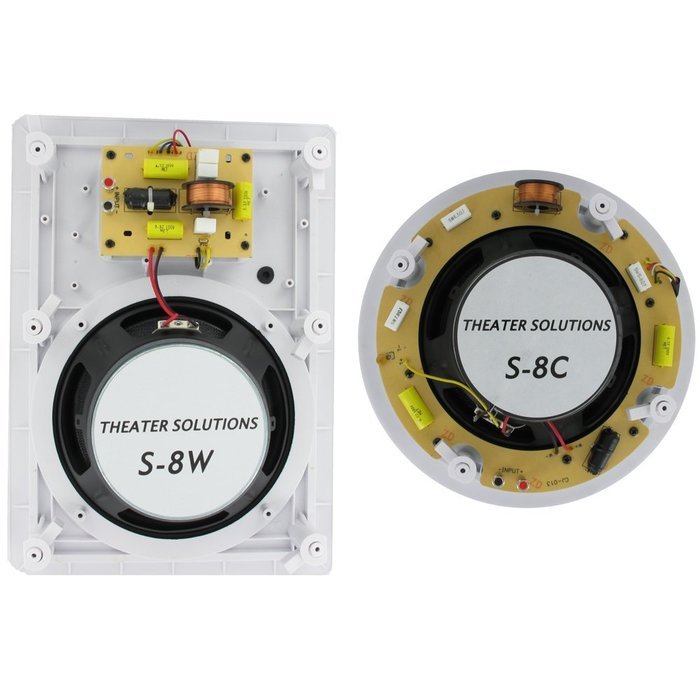 Theater Solutions TSS-85 1500 Watt 5CH 8" In-Wall/Ceiling Home Theater Speaker System N3