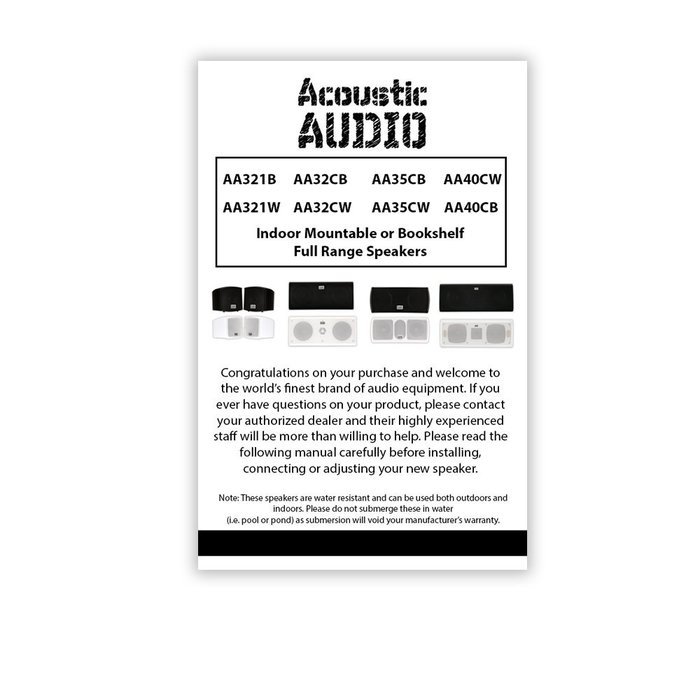 Acoustic Audio AA40CW Center Channel Speaker (White) N5