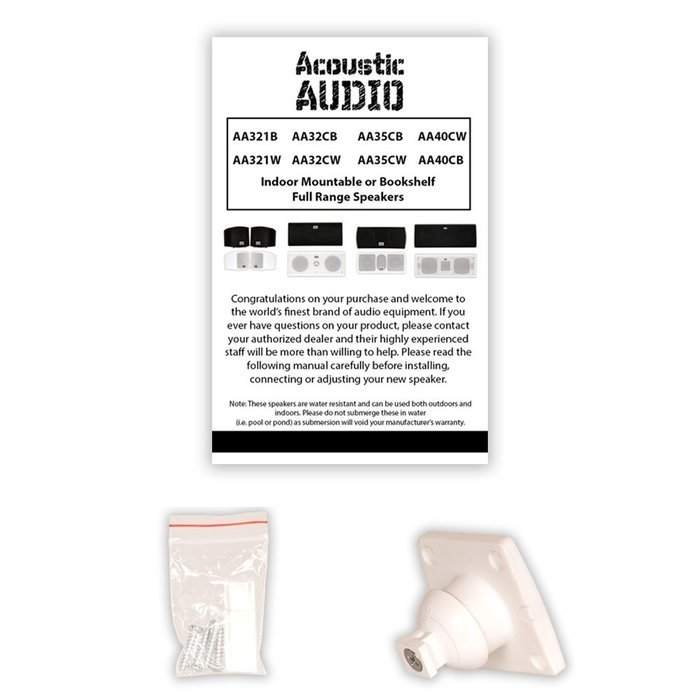 Acoustic Audio AA40CW Center Channel Speaker (White) N8