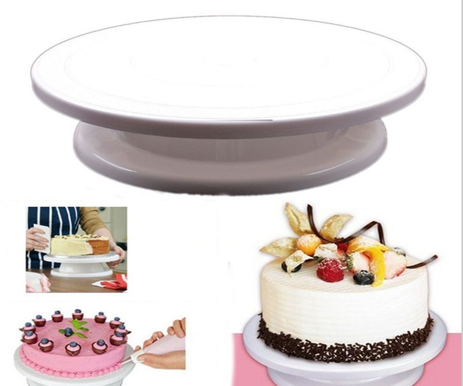 Edtoy Cake Turntable, Revolving Cake Decorating Stand, Cake Rotating Display Stand N3