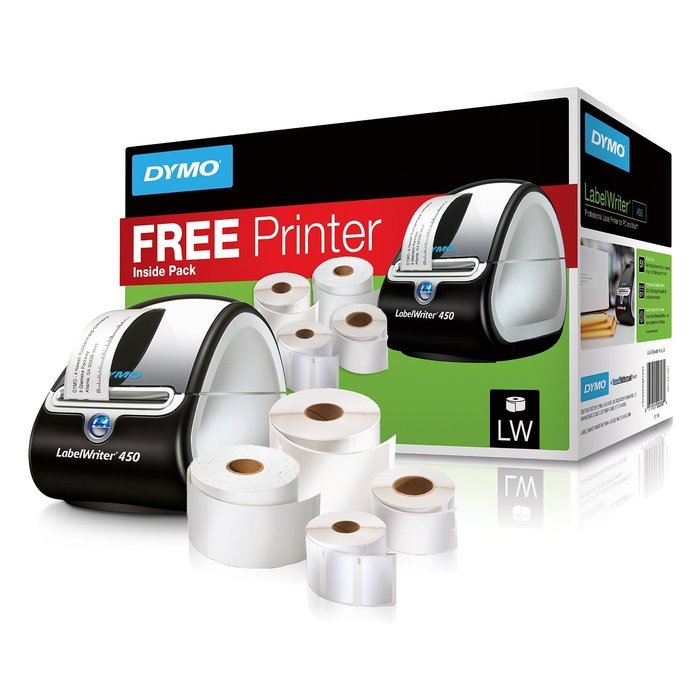 DYMO LabelWriter 450 Thermal Label Printer (1752264) + 2 bonus Multi-Purpose Rolls N2