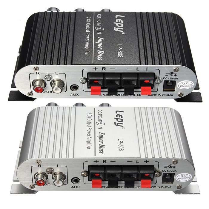 AMPLIFIER - LEPY MINI CAR HOME STEREO HI FI AMPLIFIER 2 CHANNEL FOR IPOD MP3 PC DVD CD 12V N4
