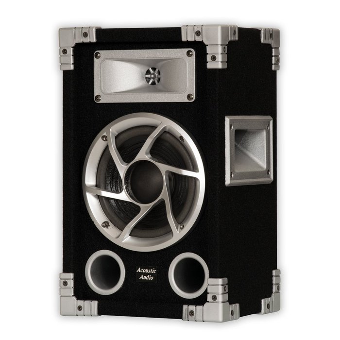 Acoustic Audio GX-400 Speakers, Amp and Cables DJ PA Karaoke 1200 Watts 2 Way GX-400-PK3 N6