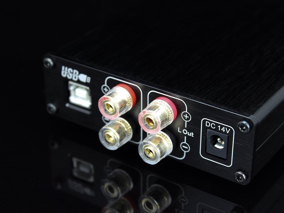 TP30-MK2 Digital Hi-Fi Power Stereo Subwoofer Amplifier 16bit/48kHz USB DAC Headphone Amp (Silver) N14