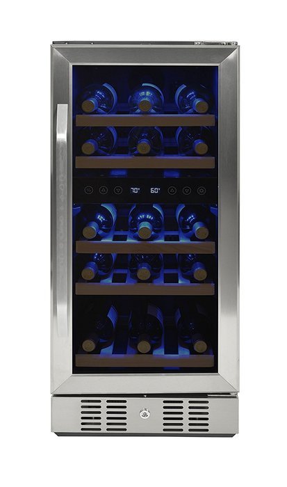 NewAir AWR-290DB Compact 29 Bottle Compressor Wine Cooler, Black/Stainless Steel N4