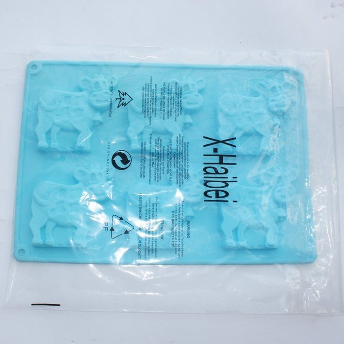 X-Haibei Dairy Cow Flexible Silicone Mold Cookies Chocolate Candy Soap for Homemade N2