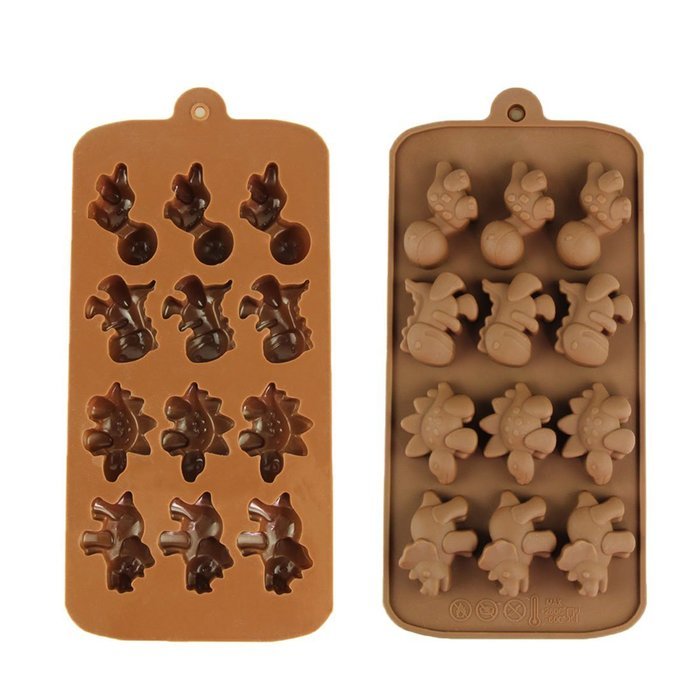 Voberry Dinosaur Pattern Chocolate Mold Pan Silicone Mold Candy Ice Tray Mold Maker Cook Essentials Muffin Pan... N4