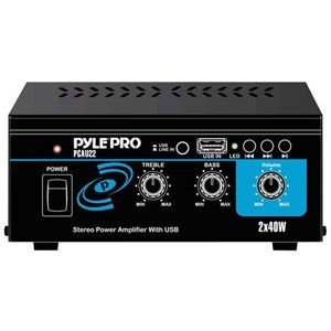 Pyle PCAU22 Amplifier - 40 W RMS - 2 Channel - USB - PCAU22
