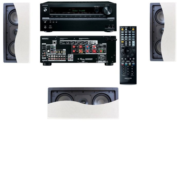 Klipsch R-2502-W II In-Wall Speaker (LCR) 3.0 Onkyo TX-NR636 7.2 Channel Network A/V