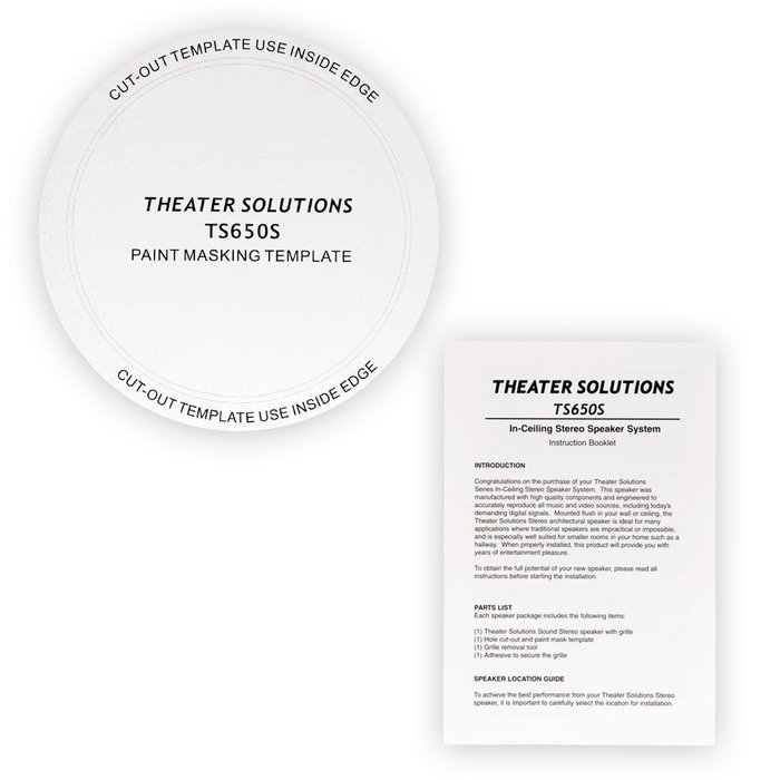 Theater Solutions TS650S In Ceiling 6.5" Stereo Speakers 2 Channel Each Home 6 Speaker Set 6TS650S N2