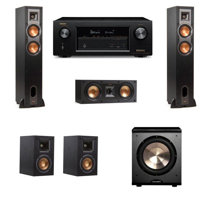 Klipsch R-28F Floorstanding Speakers 5.1 PL-200 Denon AVR-X1200W