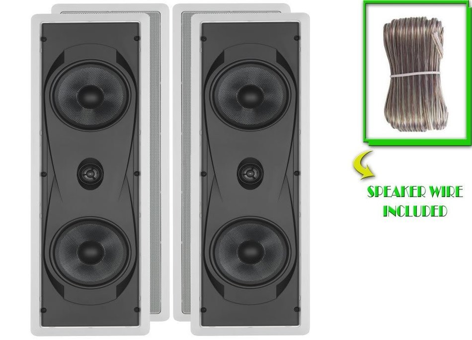 Yamaha Custom Easy-to-install In-Wall Flush Mount 2-Way 150 watts Natural Sound Speaker Set (Pair of 2) with 1...