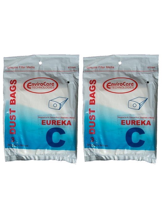 6 Eureka C Allergy Mighty Might canister Vacuum Bags, White Westinghouse, Floorshow Cleaner, Home Cleaning Systm...