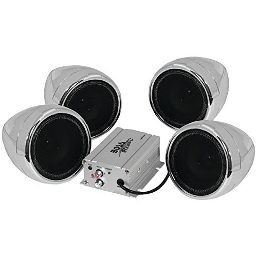 BOSS AUDIO MC450 1,000-Watt Chrome Motorcycle/All-Terrain Speaker & Amp System (Without Bluetooth