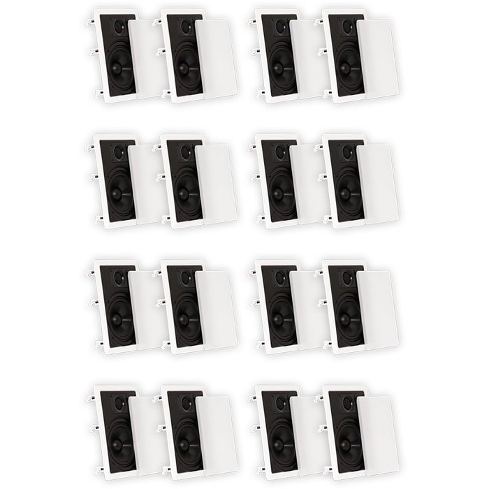 Theater Solutions CS6W In Wall 6.5" Speakers Surround Sound Home Theater 8 Pair Pack 8CS6W