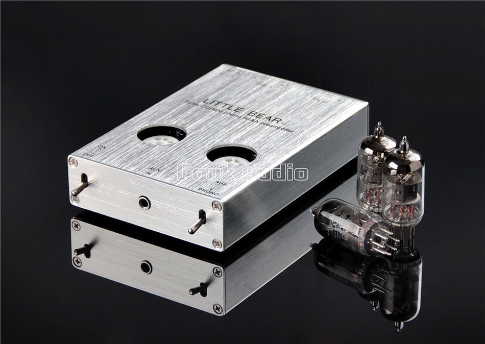 Little Bear Vacumn Tube Mini Phono Stage RIAA MM Phonograph Preamp & HiFi Tube Pre-Amplifier (Silver) N9