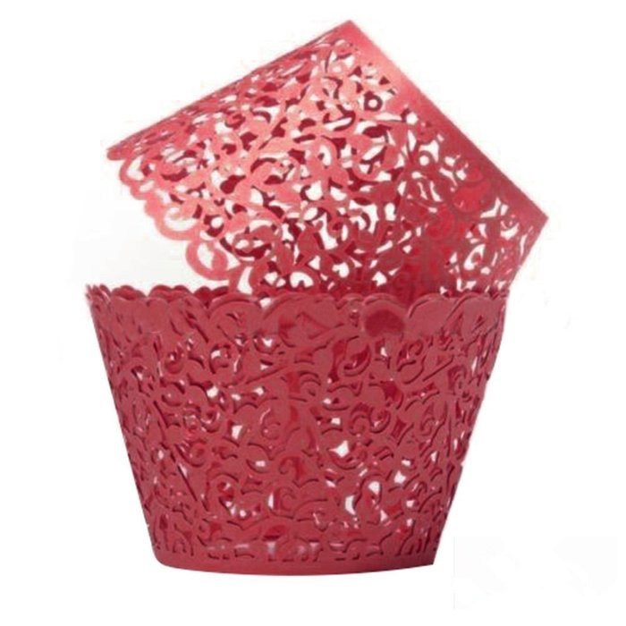 TStoy 100pcs Filigree Little Vine Lace Laser Cut Cupcake Wrapper Liner Baking Cup Muffin Case Trays Wedding Birthday... N3