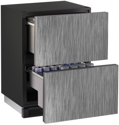 U-Line U1224DWRINT00B 24" 1000 Series Built-In Solid Refrigerator Drawers with 5.4 cu. ft. Total Capacity, in...
