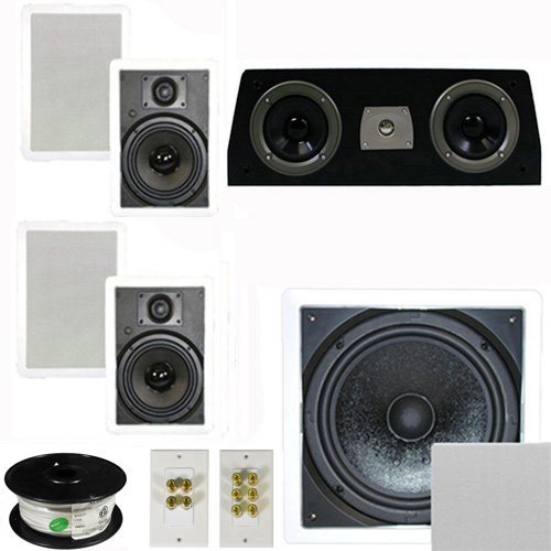 Theater Solutions 5.1 Home Theater 6.5" Speaker Set with Center, 10" Passive Sub More TS65WC51SET10