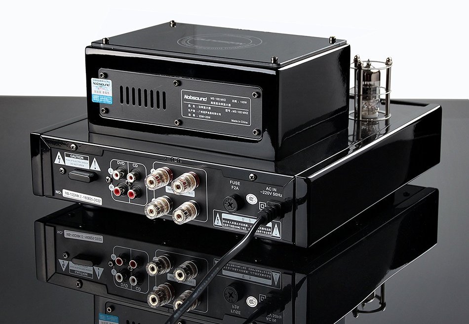 Nobsound MS-10D MKII Hybird Tube Amplifier with Bluetooth/USB/Headphone for Hi-Fi (Black) N9